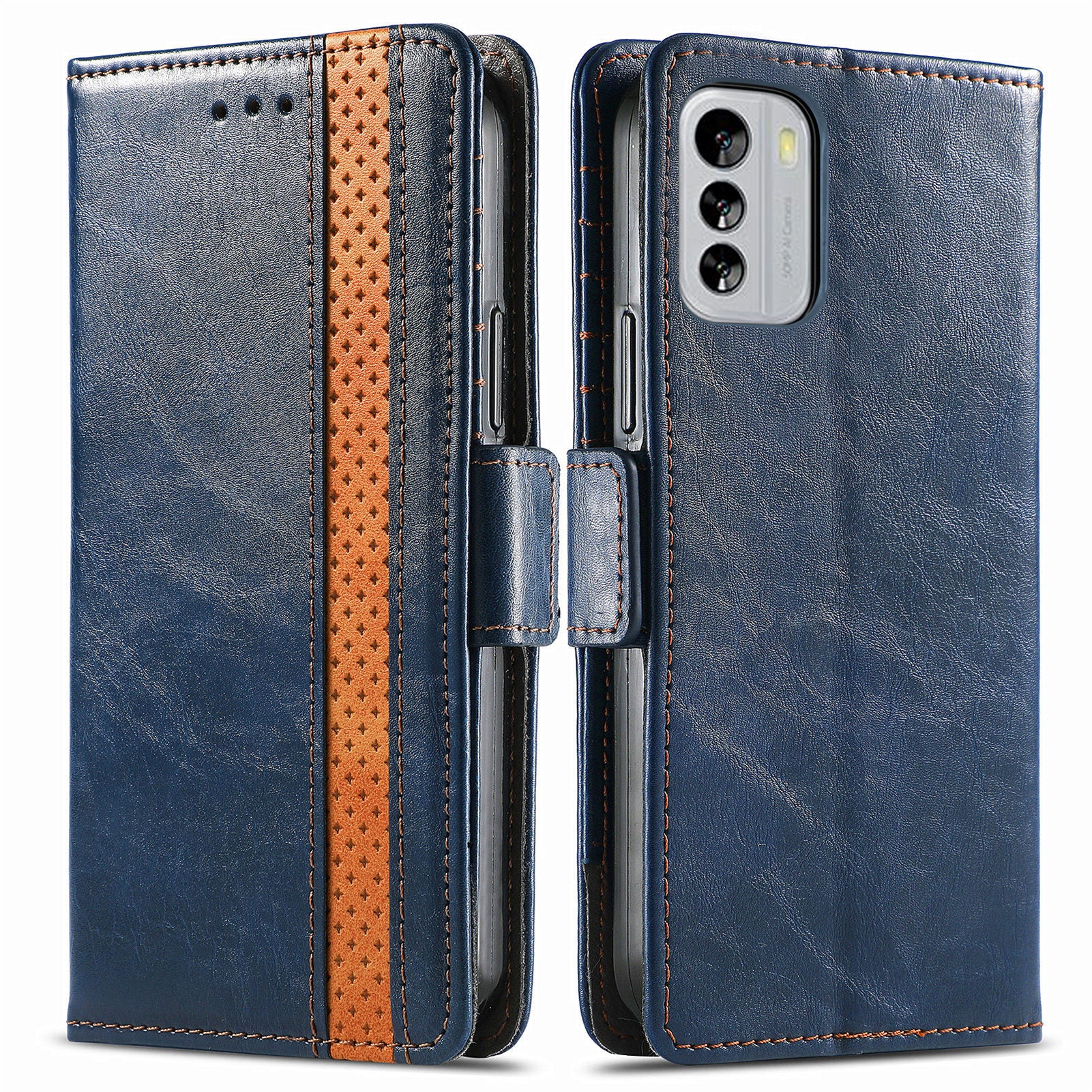 CASENEO 002 Series RFID Blocking Phone Case for Nokia G60 5G Business Splicing Style PU Leather Cover with Wallet Stand CASENEO 002 Series RFID Blocking Phone Case for Nokia G60 5G Business Splicing Style PU Leather Cover with Wallet Stand